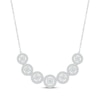 Thumbnail Image 0 of Diamond Halo Smile Necklace 1 ct tw Round-cut 10K White Gold 18"