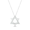 Thumbnail Image 1 of Diamond Star of David Necklace 1/6 ct tw Round-cut 10K White Gold 18&quot;