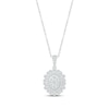 Thumbnail Image 0 of Diamond Oval Necklace 1/2 ct tw Round-cut Sterling Silver 18"