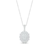 Thumbnail Image 1 of Diamond Oval Necklace 1/2 ct tw Round-cut Sterling Silver 18&quot;