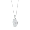 Thumbnail Image 1 of Diamond Oval Necklace 1/2 ct tw Round-cut Sterling Silver 18"
