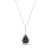 Thumbnail Image 0 of Black & White Diamond Teardrop Necklace 3/8 ct tw Round-cut Sterling Silver 18"