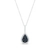 Thumbnail Image 1 of Black & White Diamond Teardrop Necklace 3/8 ct tw Round-cut Sterling Silver 18&quot;