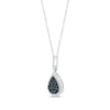 Thumbnail Image 1 of Black & White Diamond Teardrop Necklace 3/8 ct tw Round-cut Sterling Silver 18"