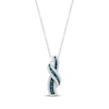 Thumbnail Image 1 of Blue & White Diamond Twist Necklace 1/2 ct tw Round-cut Sterling Silver 18&quot;