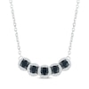 Thumbnail Image 0 of Black & White Diamond Five-Stone Necklace 1/2 ct tw Round-cut Sterling Silver 18"