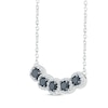 Thumbnail Image 1 of Black & White Diamond Five-Stone Necklace 1/2 ct tw Round-cut Sterling Silver 18"