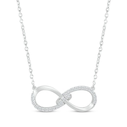Diamond Loop Infinity Necklace 1/6 ct tw Round-cut Sterling Silver 18"