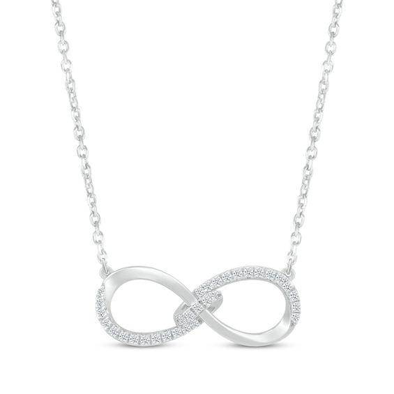 Diamond Loop Infinity Necklace 1/6 ct tw Round-cut Sterling Silver 18"