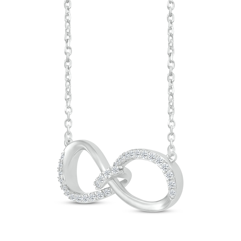 Main Image 2 of Diamond Loop Infinity Necklace 1/6 ct tw Round-cut Sterling Silver 18&quot;