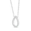 Thumbnail Image 2 of Diamond Teardrop Necklace 1/10 ct tw Round-cut Sterling Silver 18&quot;