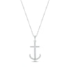 Thumbnail Image 1 of Diamond Anchor Necklace 1/10 ct tw Round-cut Sterling Silver 18&quot;