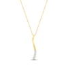 Thumbnail Image 0 of Diamond Vertical Curved Bar Necklace 1/10 ct tw Round-cut 10K Yellow Gold 18"