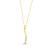 Thumbnail Image 1 of Diamond Vertical Curved Bar Necklace 1/10 ct tw Round-cut 10K Yellow Gold 18"