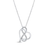 Thumbnail Image 1 of Diamond Heart Infinity Necklace 1/6 ct tw Sterling Silver 18&quot;