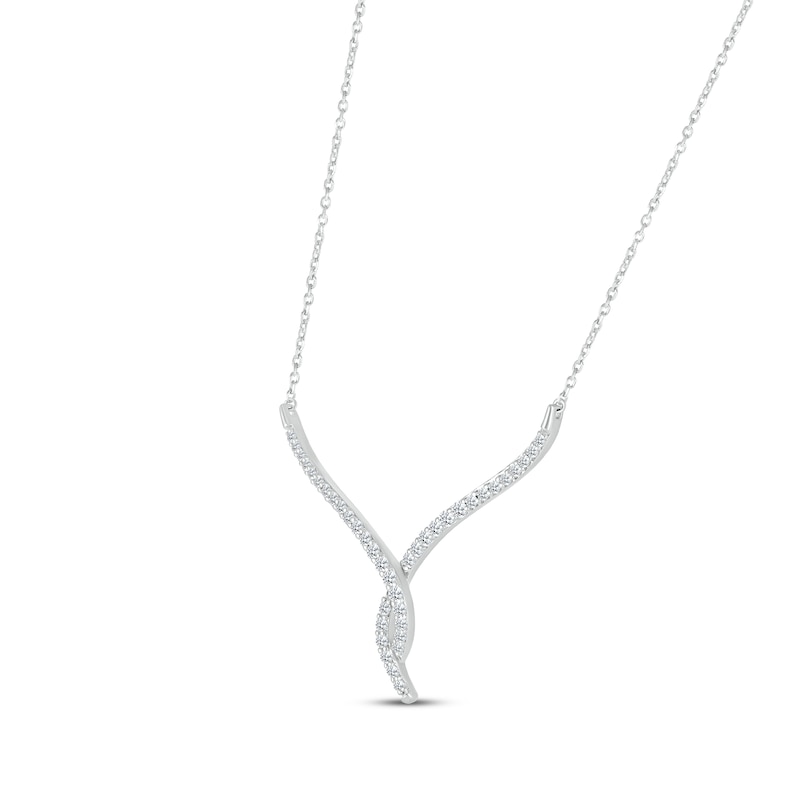 Main Image 2 of Diamond Twisted V Necklace 3/4 ct tw Sterling Silver 18&quot;