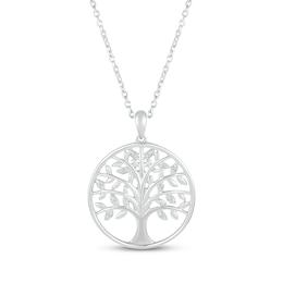 Diamond Family Tree Necklace 1/20 ct tw Sterling Silver 18"