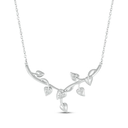 Diamond Climbing Vines Necklace Sterling Silver 18"