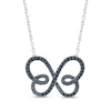 Thumbnail Image 1 of Black Diamond Swirling Butterfly Necklace 1/6 ct tw Sterling Silver 18&quot;