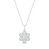 Thumbnail Image 1 of Diamond Flower Necklace 1/4 ct tw 10K White Gold 18"