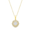 Thumbnail Image 1 of Diamond Milgrain Flower Necklace 1/4 ct tw 10K Yellow Gold 18&quot;
