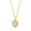 Thumbnail Image 2 of Diamond Milgrain Flower Necklace 1/4 ct tw 10K Yellow Gold 18&quot;