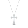 Thumbnail Image 0 of Diamond Flared Cross Necklace 1/4 ct tw 10K White Gold 18"