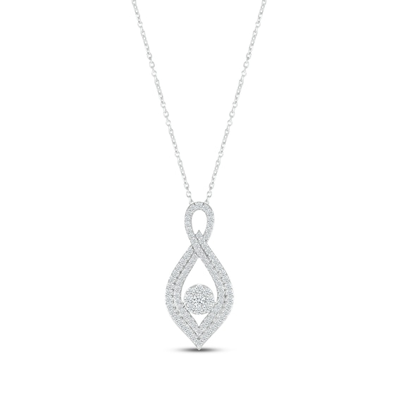 Diamond Infinity Necklace 1 ct tw Sterling Silver 18"