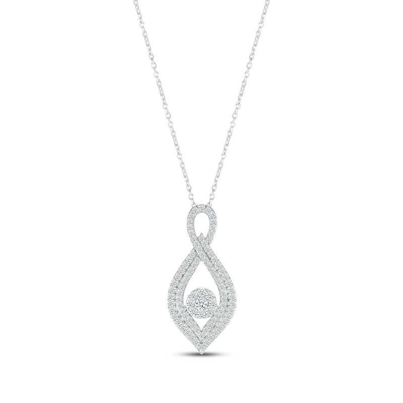 Main Image 1 of Diamond Infinity Necklace 1 ct tw Sterling Silver 18&quot;