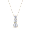 Diamond Graduated Three-Stone Drop Necklace 1 ct tw 14K Yellow Gold 18"