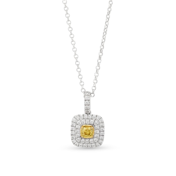 Le Vian Sunny Yellow Diamond Necklace 1/2 ct tw 14K Two-Tone Gold