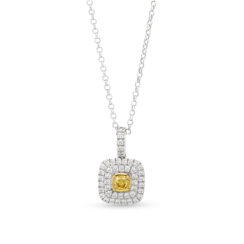Le Vian Sunny Yellow Diamond Necklace 1/2 ct tw 14K Two-Tone Gold with 360