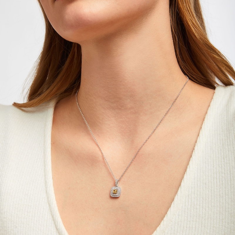 Main Image 4 of Le Vian Sunny Yellow Diamond Necklace 1/2 ct tw 14K Two-Tone Gold