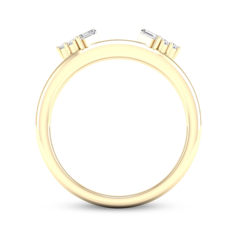 Main Image 4 of Now + Forever Baguette, Princess & Round-Cut Diamond Enhancer Ring 1/4 ct tw 14K Yellow Gold