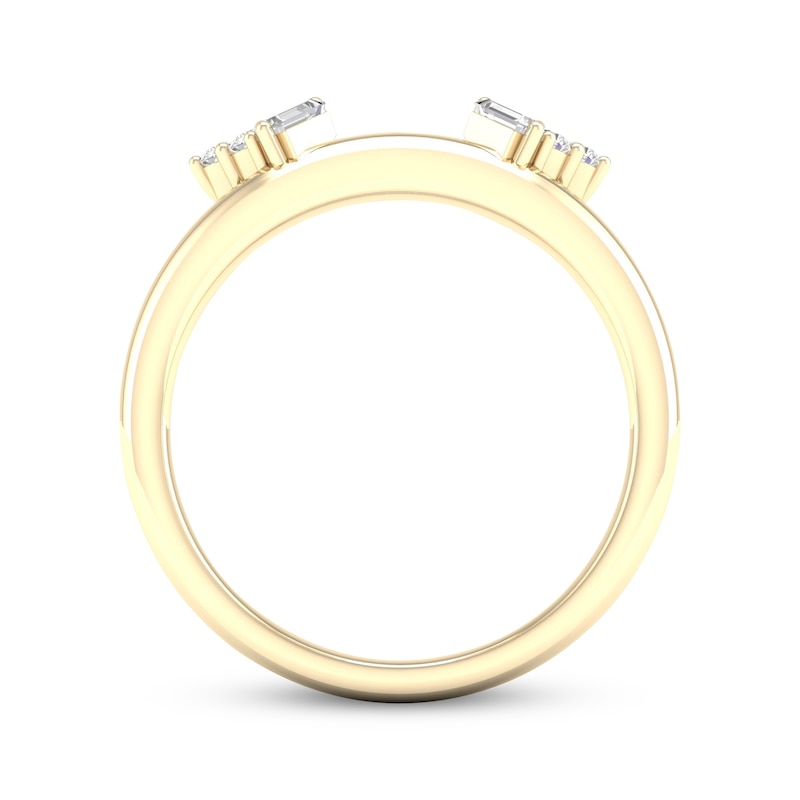 Baguette, Princess & Round-Cut Diamond Enhancer Ring 1/4 ct tw 14K Yellow Gold