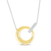 Thumbnail Image 0 of Diamond Bubbles Asymmetric Circle Necklace 1/6 ct tw 10K Two-Tone Gold 18"