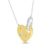 Thumbnail Image 2 of Diamond Bubbles Heart Necklace 1/8 ct tw Sterling Silver & 10K Yellow Gold 18"