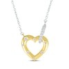 Thumbnail Image 0 of Diamond Bubbles Heart Outline Necklace 1/10 ct tw 10K Two-Tone Gold 18"