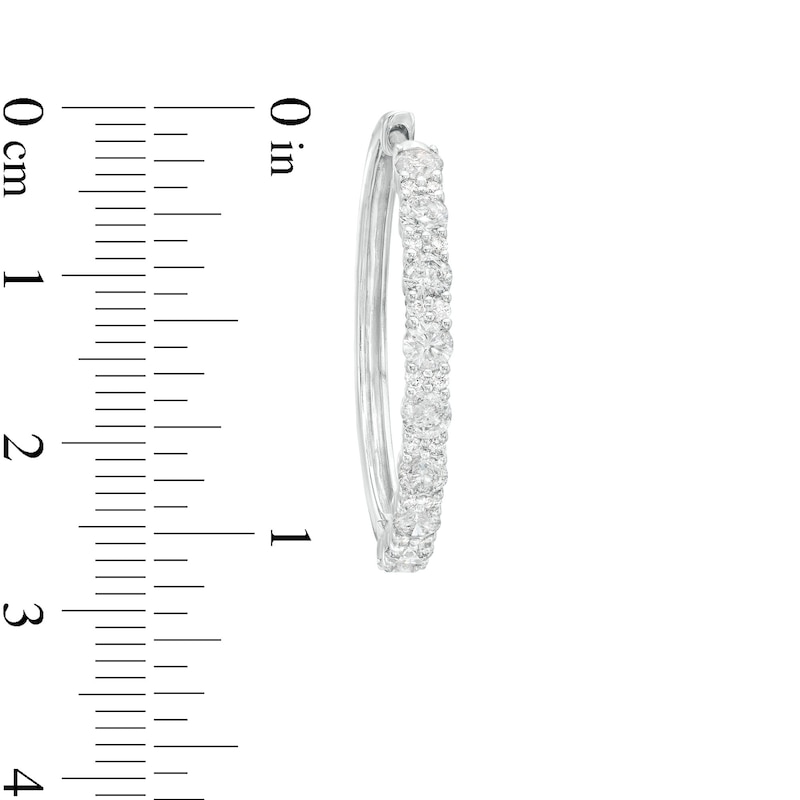 Main Image 2 of Diamond Hoop Earrings 2 ct tw 10K White Gold