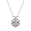 Thumbnail Image 1 of Black & White Diamond Ladybug Necklace 1/6 ct tw Sterling Silver 18&quot;