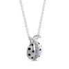 Thumbnail Image 1 of Black & White Diamond Ladybug Necklace 1/6 ct tw Sterling Silver 18"