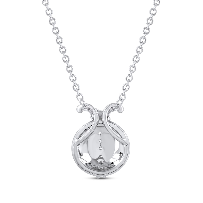 Main Image 3 of Black & White Diamond Ladybug Necklace 1/6 ct tw Sterling Silver 18&quot;