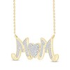Thumbnail Image 2 of Diamond &quot;Mom&quot; Heart Necklace 1/10 ct tw 10K Yellow Gold 18&quot;