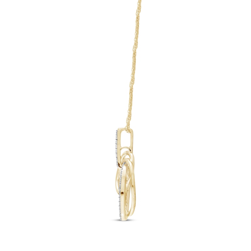 Main Image 2 of Diamond Linked Circles Necklace 1/8 ct tw 10K Yellow Gold 18&quot;