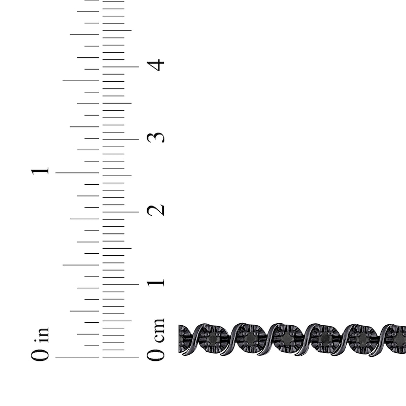 Main Image 3 of Black Diamond Tennis Necklace 1/2 ct tw Sterling Silver 17&quot;