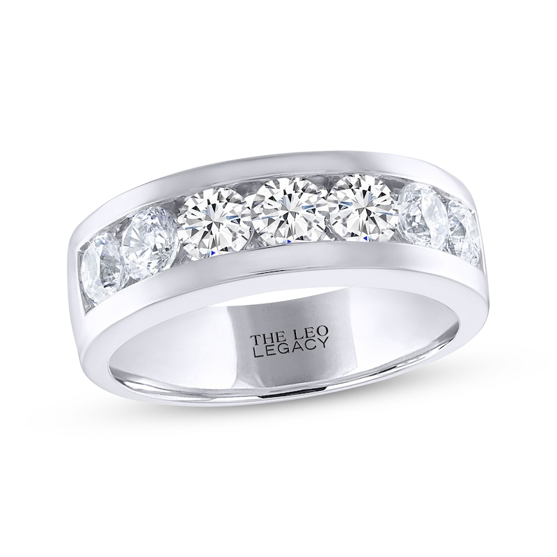 Main Image 1 of Men’s THE LEO Legacy Lab-Grown Diamond Wedding Band 2 ct tw 14K White Gold