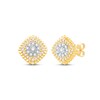 Thumbnail Image 0 of Diamond Cushion Beaded Frame Stud Earrings 1/3 ct tw 10K Two-Tone Gold