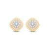 Thumbnail Image 1 of Diamond Cushion Beaded Frame Stud Earrings 1/3 ct tw 10K Two-Tone Gold