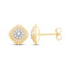 Thumbnail Image 2 of Diamond Cushion Beaded Frame Stud Earrings 1/3 ct tw 10K Two-Tone Gold