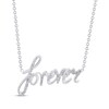 Thumbnail Image 1 of Diamond &quot;Forever&quot; Script Necklace 1/6 ct tw Sterling Silver 18&quot;
